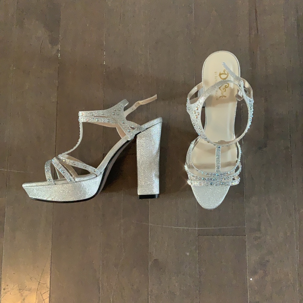 Silver Glitter Platform Shoes